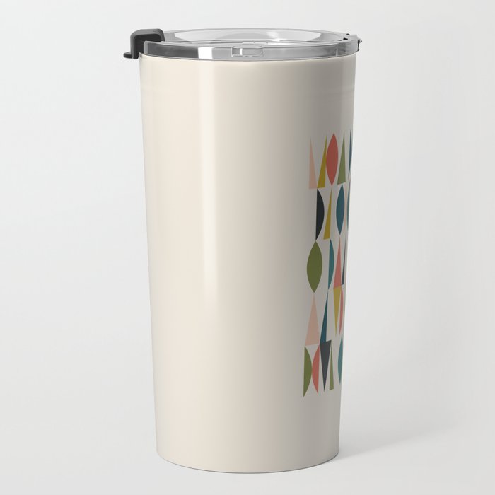 Mid Century Modern Abstract Colorful Shapes Funky Cool Minimalist Pattern Travel Mug Gallery Image 3
