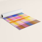 Colorful Retro Plaid Abstract Pattern - Yellow Yoga Mat Gallery Image 2