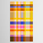 Colorful Retro Plaid Abstract Pattern - Yellow Tablecloth Gallery Image 2