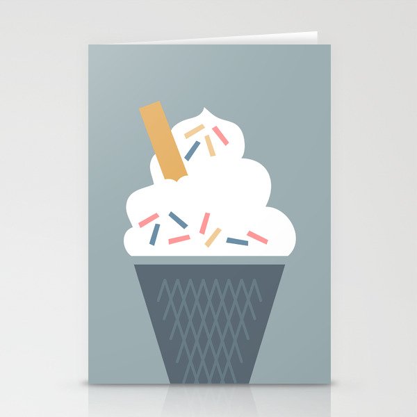 Ice Cream (Blue) Stationery Card Gallery Image 2