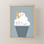 Ice Cream (Blue) Mini Art Print Gallery Image 1