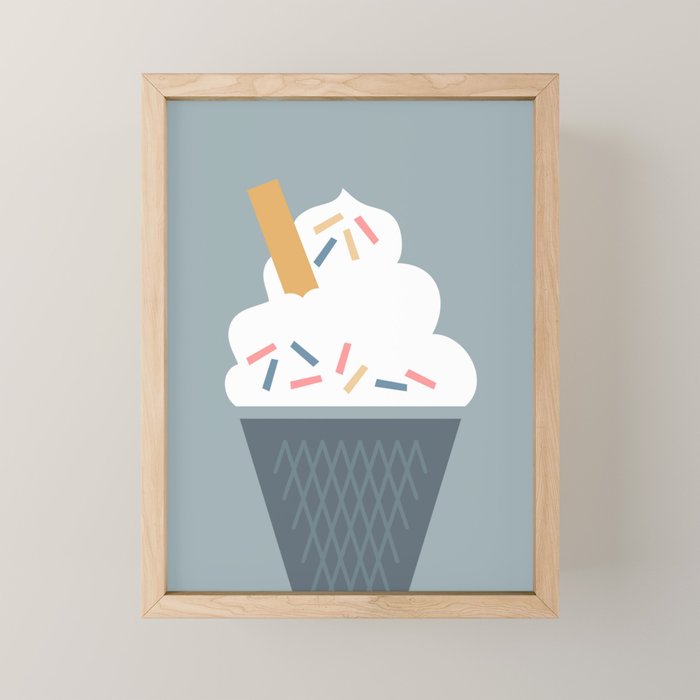 Ice Cream (Blue) Mini Art Print Gallery Image 1