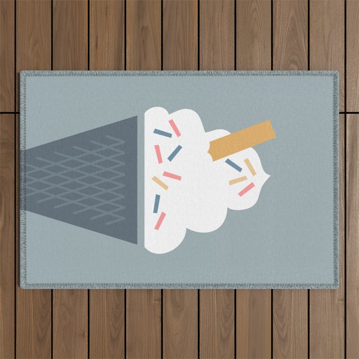 Ice Cream (Blue) Outdoor Rug Gallery Image 1