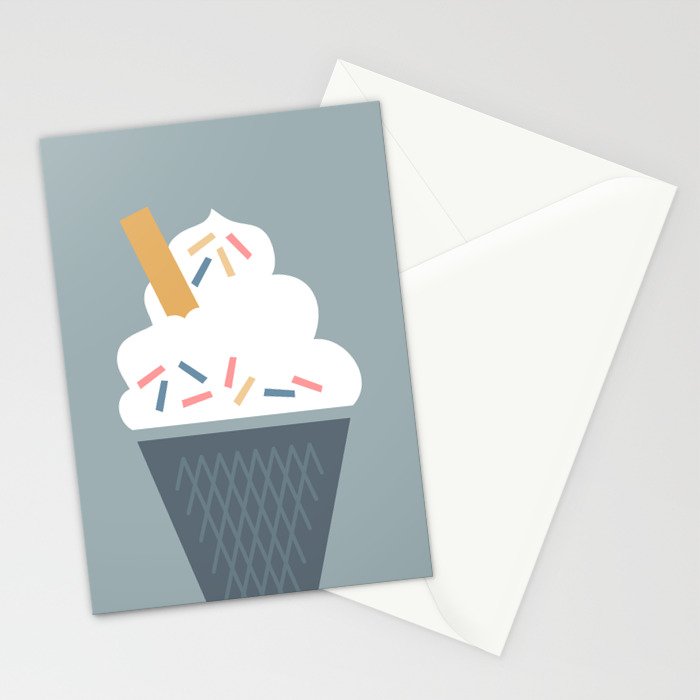 Ice Cream (Blue) Stationery Card Gallery Image 2