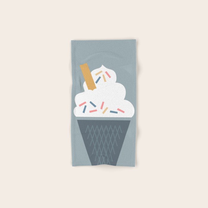 Ice Cream (Blue) Bath Towel Gallery Image 1