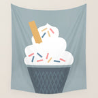 Ice Cream (Blue) Wall Tapestry Gallery Image 4