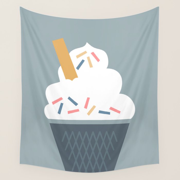 Ice Cream (Blue) Wall Tapestry Gallery Image 4