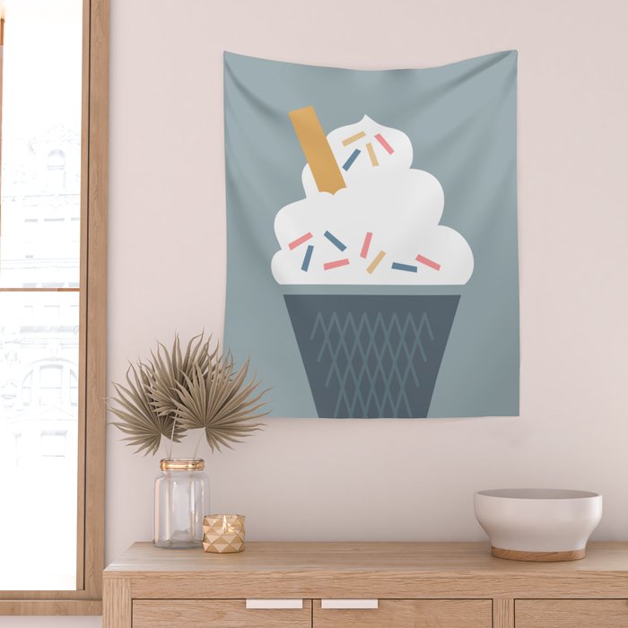 Ice Cream (Blue) Wall Tapestry Gallery Image 2