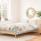 white Margaret daisy watercolor Duvet Cover Gallery Image 2