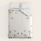 white Margaret daisy watercolor Comforter Gallery Image 6