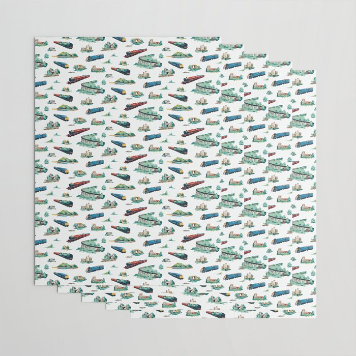 Busy Locomotives - Retro Children's Train Print Wrapping Paper Gallery Image 3