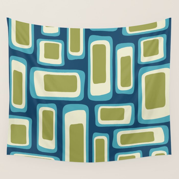 Mid Century Modern Abstract Composition 858 Wall Tapestry Gallery Image 1