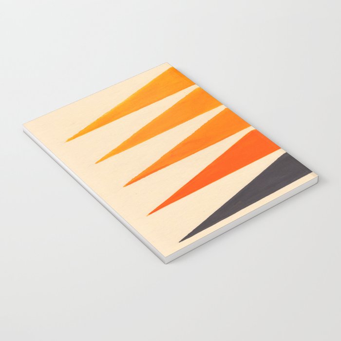 Vintage Scandinavian Orange Geometric Triangle Pattern Notebook Gallery Image 3