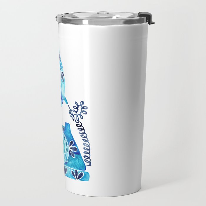 Vintage Rotary Phone - Blue Raspberry Travel Mug Gallery Image 2