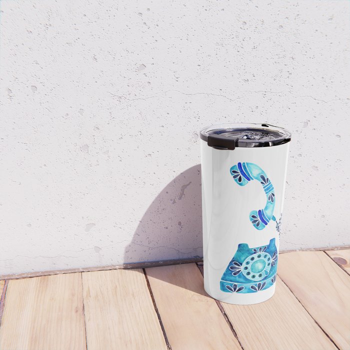 Vintage Rotary Phone - Blue Raspberry Travel Mug Gallery Image 4