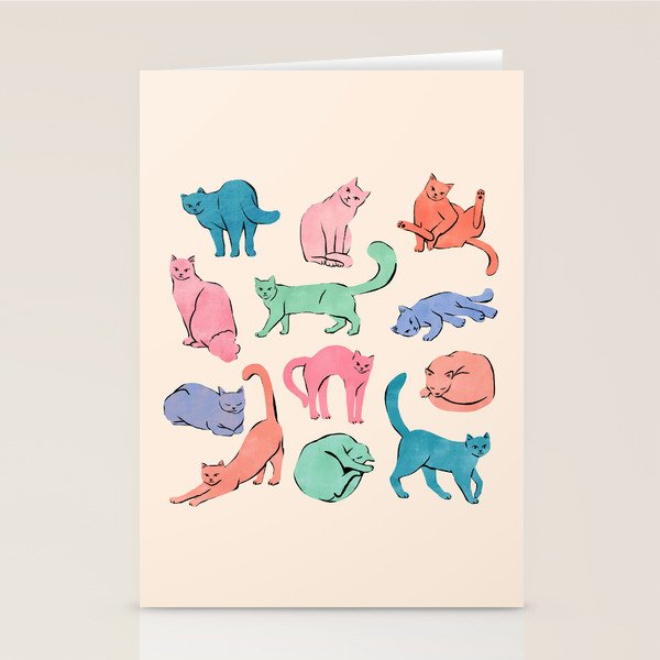 Pastel Cats Stationery Card Gallery Image 2