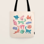 Pastel Cats Tote Bag Gallery Image 1