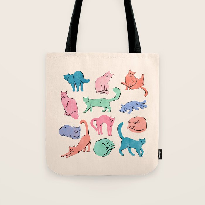 Pastel Cats Tote Bag Gallery Image 1