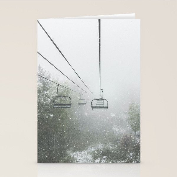 Misty Ski Lift Stationery Card Gallery Image 2