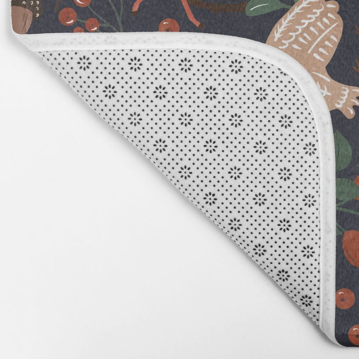 Christmas night forest ornaments Bath Mat Gallery Image 2