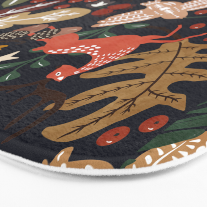 Christmas night forest ornaments Bath Mat Gallery Image 3