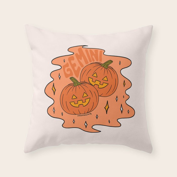 Gemini Jack O Lantern Throw Pillow Gallery Image 1