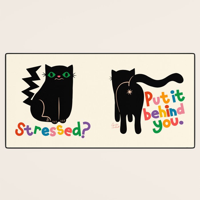 Put It Behind You - Funny Cat Butt Pun Desk Mat Gallery Image 3