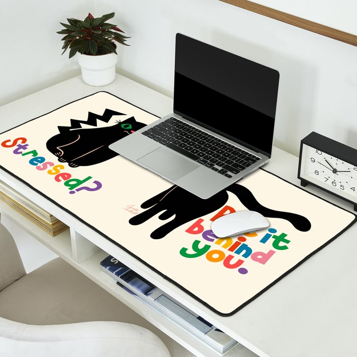 Put It Behind You - Funny Cat Butt Pun Desk Mat Gallery Image 2