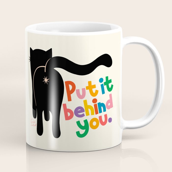 Put It Behind You - Funny Cat Butt Pun Coffee Mug Gallery Image 1