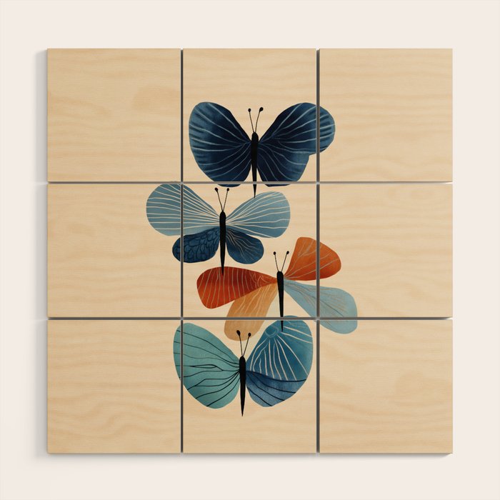Butterfly in Bloom Wood Wall Art Gallery Image 1