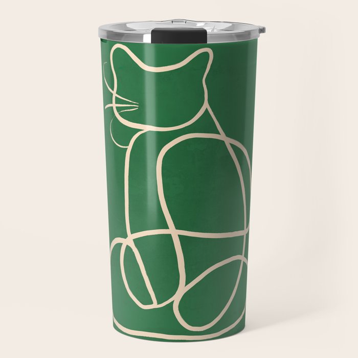 Abstract Line Art Cat 9 Travel Mug Gallery Image 1