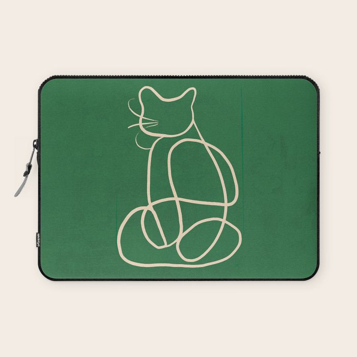 Abstract Line Art Cat 9 Laptop Sleeve Gallery Image 1