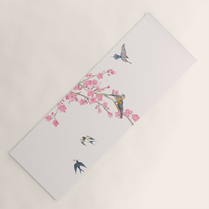 Birds and cherry blossoms Yoga Mat Gallery Image 1