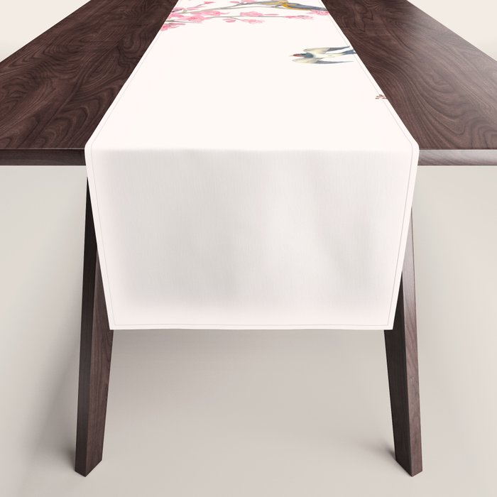 Birds and cherry blossoms Table Runner Gallery Image 1