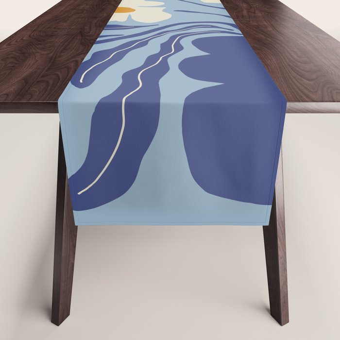 Blue moon flower-pot  Table Runner Gallery Image 1