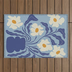 Blue moon flower-pot  Outdoor Rug Gallery Image 1