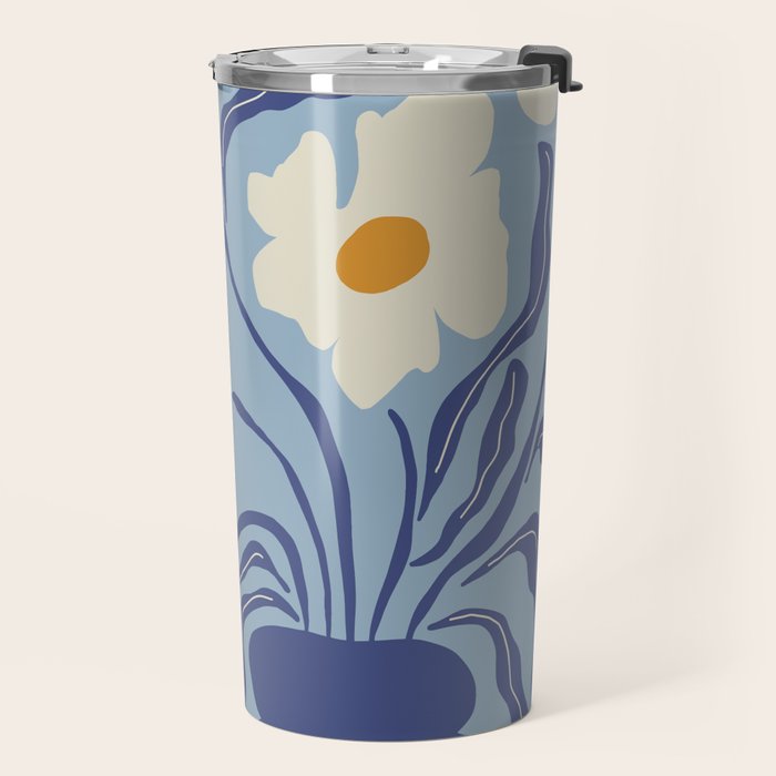 Blue moon flower-pot  Travel Mug Gallery Image 2