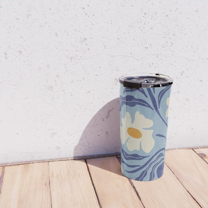 Blue moon flower-pot  Travel Mug Gallery Image 4