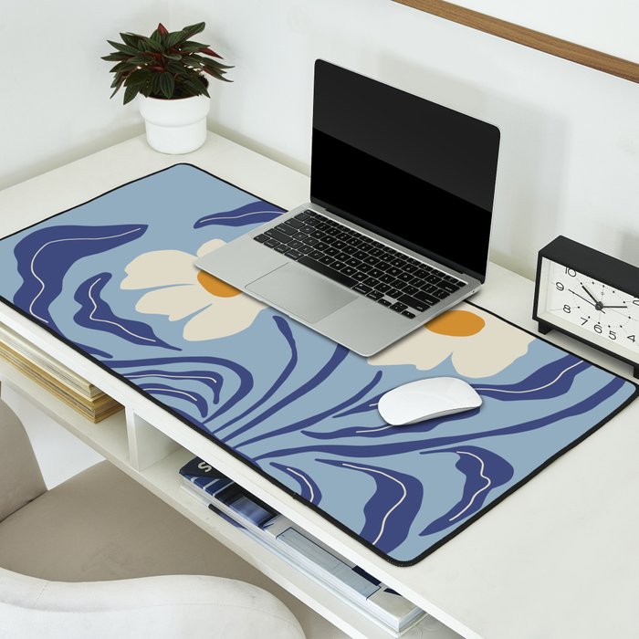 Blue moon flower-pot  Desk Mat Gallery Image 2