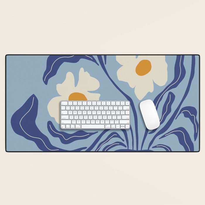 Blue moon flower-pot  Desk Mat Gallery Image 1