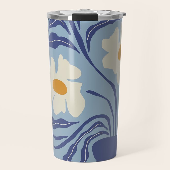 Blue moon flower-pot  Travel Mug Gallery Image 1