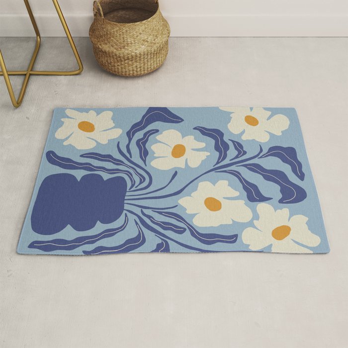 Blue moon flower-pot  Rug Gallery Image 1
