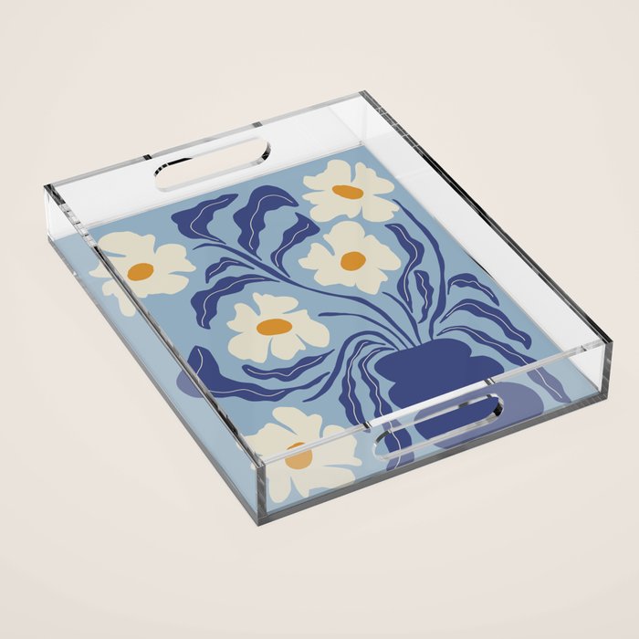 Blue moon flower-pot  Acrylic Tray Gallery Image 1