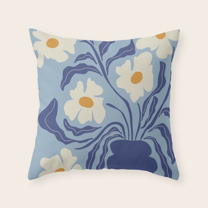 Blue moon flower-pot  Throw Pillow Gallery Image 6