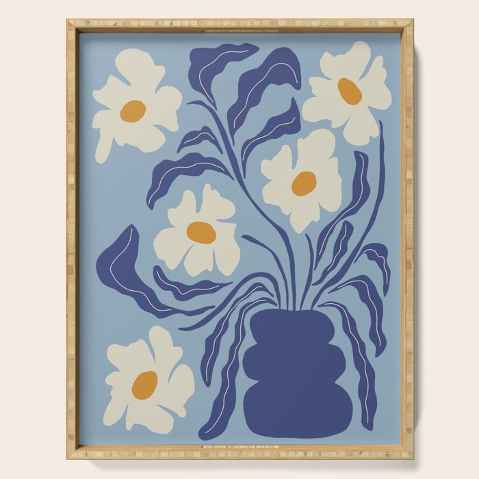 Blue moon flower-pot  Serving Tray Gallery Image 1