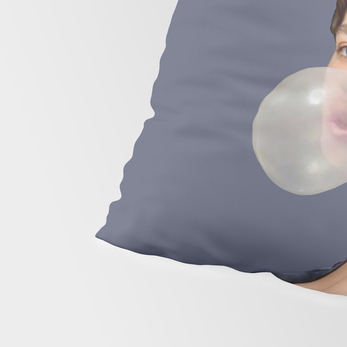 Queen Elizabeth in blue satin blowing a bubble gum Pillow Sham Gallery Image 4