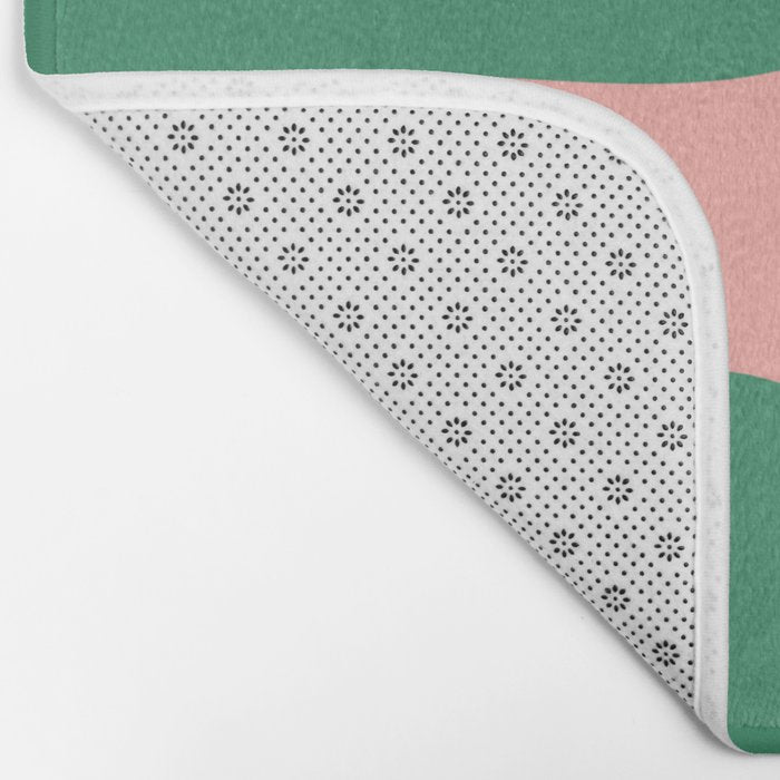 Liquid Swirl Abstract Pattern Pink Blush Green  Bath Mat Gallery Image 2
