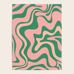 Liquid Swirl Abstract Pattern Pink Blush Green  Poster Gallery Image 4