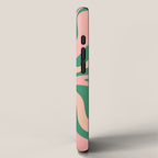 Liquid Swirl Abstract Pattern Pink Blush Green  iPhone Case Gallery Image 2