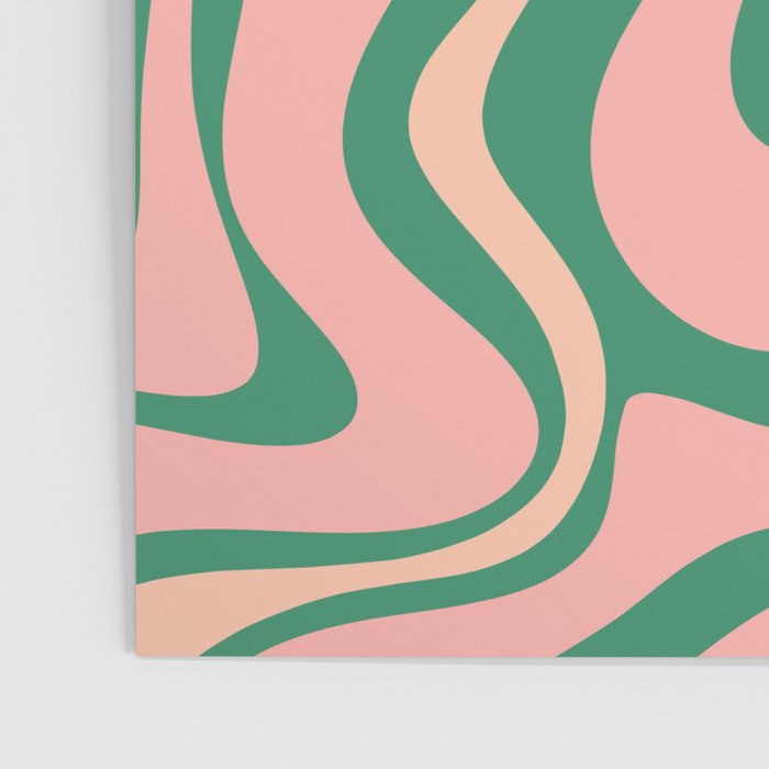 Liquid Swirl Abstract Pattern Pink Blush Green  Poster Gallery Image 3